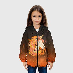 Куртка с капюшоном детская Огненный единорог, цвет: 3D-черный — фото 2