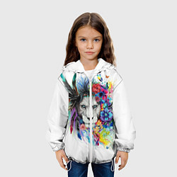 Куртка с капюшоном детская Лев, цвет: 3D-белый — фото 2