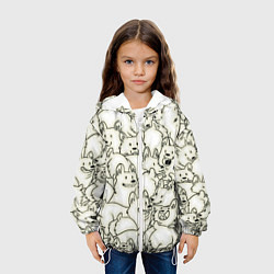 Куртка с капюшоном детская Корги ЧБ, цвет: 3D-белый — фото 2