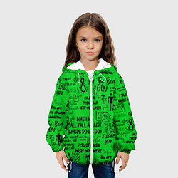 Куртка с капюшоном детская GREEN BILLIE EILISH, цвет: 3D-белый — фото 2