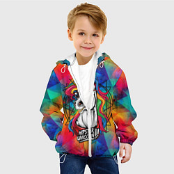 Куртка с капюшоном детская Единорог хипстер, цвет: 3D-белый — фото 2