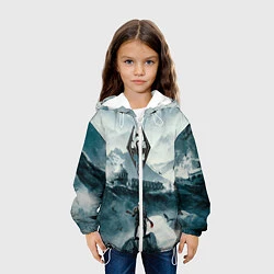 Куртка с капюшоном детская Skyrim Warrior, цвет: 3D-белый — фото 2
