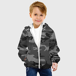 Куртка с капюшоном детская Военный камуфляж, цвет: 3D-белый — фото 2