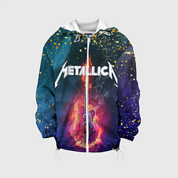 Куртка с капюшоном детская Metallicaспина, цвет: 3D-белый