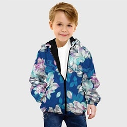 Куртка с капюшоном детская Нежные цветы, цвет: 3D-черный — фото 2