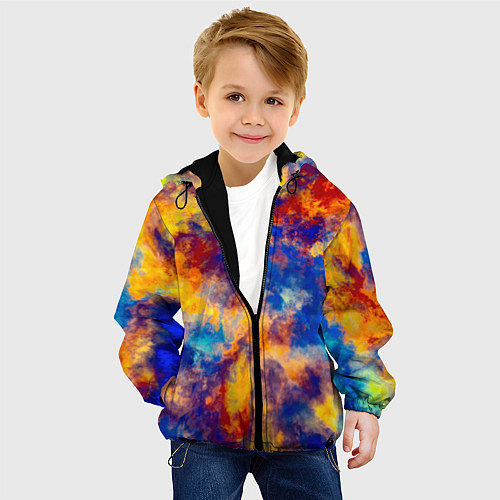 Детская куртка Огненно-синий полутон / 3D-Черный – фото 4