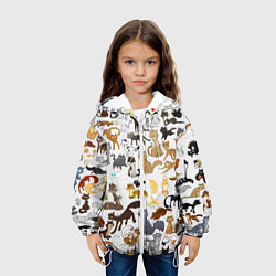 Куртка с капюшоном детская Котоколлаж 01, цвет: 3D-белый — фото 2
