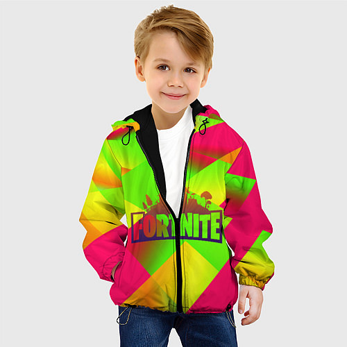 Детская куртка Fortnite гамма абстракция / 3D-Черный – фото 4