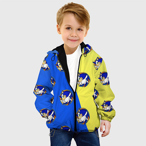 Детская куртка Sonic - Соник / 3D-Черный – фото 4