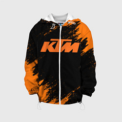 Куртка с капюшоном детская KTM, цвет: 3D-белый