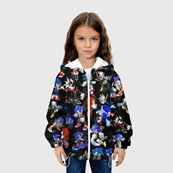 Куртка с капюшоном детская Sonic паттерн, цвет: 3D-белый — фото 2