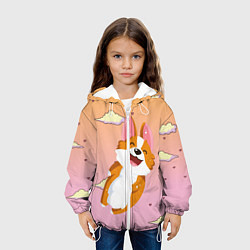 Куртка с капюшоном детская Милый корги, цвет: 3D-белый — фото 2