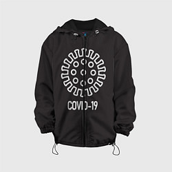 Куртка с капюшоном детская COVID-19, цвет: 3D-черный