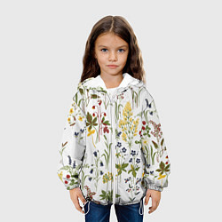 Куртка с капюшоном детская Flowers, цвет: 3D-белый — фото 2