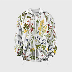 Куртка с капюшоном детская Flowers, цвет: 3D-белый