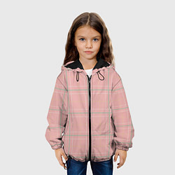Куртка с капюшоном детская Шотландка Розовая, цвет: 3D-черный — фото 2