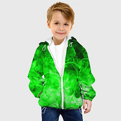 Куртка с капюшоном детская ОГОНЬ GREEN NEON, цвет: 3D-белый — фото 2