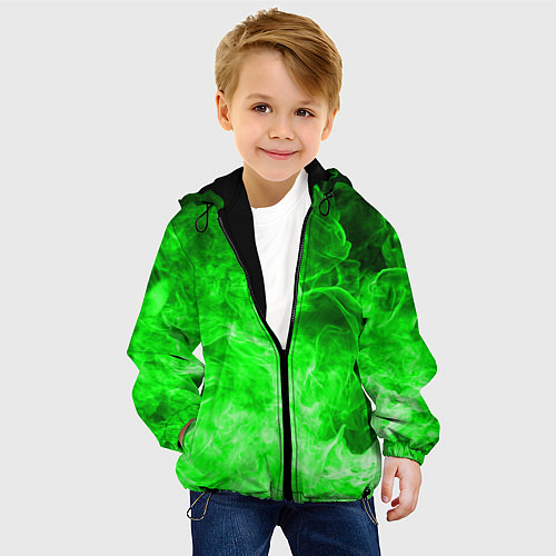 Детская куртка ОГОНЬ GREEN NEON / 3D-Черный – фото 4