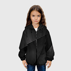 Куртка с капюшоном детская МЕТАЛЛИЧЕСКИЕ ПОЛОСЫ, цвет: 3D-черный — фото 2