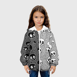 Куртка с капюшоном детская Черепа, цвет: 3D-белый — фото 2