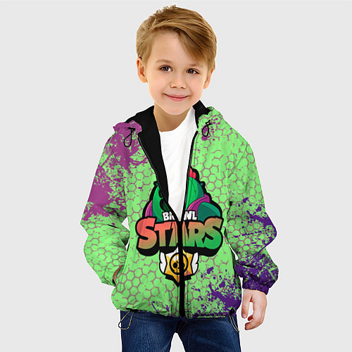 Детская куртка Brawl Stars Spike / 3D-Черный – фото 4