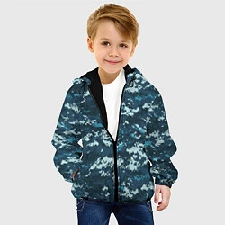 Куртка с капюшоном детская Пиксельный камуфляж полиции, цвет: 3D-черный — фото 2