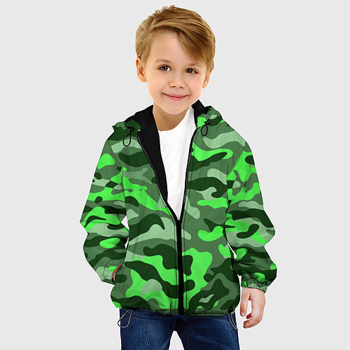 Детская куртка CAMOUFLAGE GREEN / 3D-Черный – фото 4