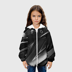 Куртка с капюшоном детская GEOMETRY STRIPES BLACK & WHITE, цвет: 3D-белый — фото 2