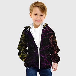 Куртка с капюшоном детская Молнии, цвет: 3D-белый — фото 2