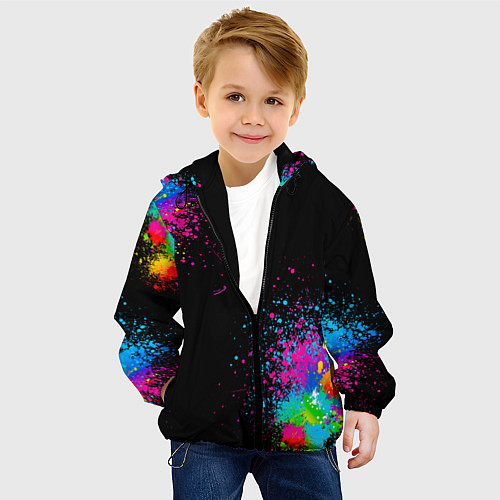 Детская куртка Брызги красок / 3D-Черный – фото 4
