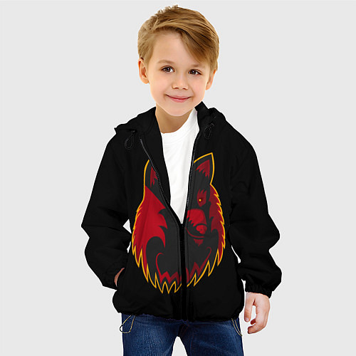 Детская куртка Wolf Logo / 3D-Черный – фото 4