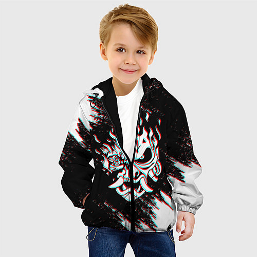 Детская куртка CYBERPUNK 2077 SAMURAI GLITCH / 3D-Черный – фото 4