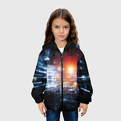 Куртка с капюшоном детская DIGITAL ABSTRACTION, цвет: 3D-черный — фото 2