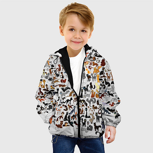 Детская куртка Котики / 3D-Черный – фото 4