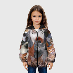 Куртка с капюшоном детская КОТЯТКИ, цвет: 3D-черный — фото 2