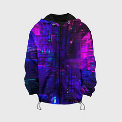 Куртка с капюшоном детская NEON CUBES, цвет: 3D-черный