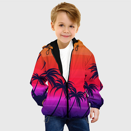 Детская куртка Очеровательный закат / 3D-Черный – фото 4