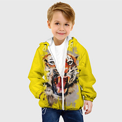 Куртка с капюшоном детская Оскал тигра, цвет: 3D-белый — фото 2