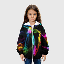 Куртка с капюшоном детская НЕОНОВЫЙ ДЫМ, цвет: 3D-белый — фото 2