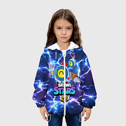 Куртка с капюшоном детская БРАВЛ СТАРС НАНИ МОЛНИИ, цвет: 3D-белый — фото 2