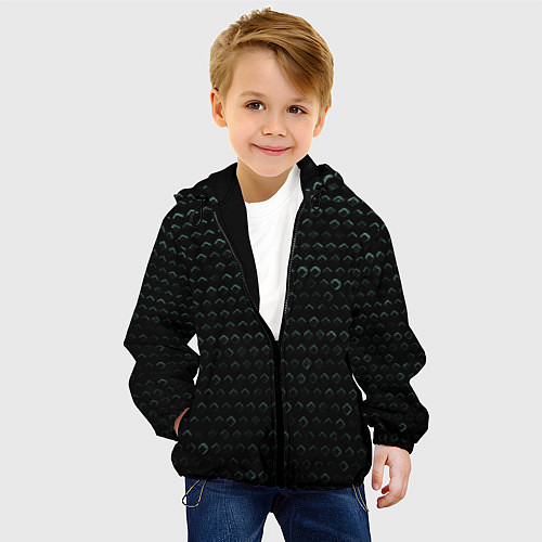 Детская куртка Текстура геометрия ромбы черны / 3D-Черный – фото 4