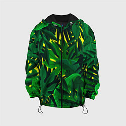 Куртка с капюшоном детская В джунглях, цвет: 3D-черный