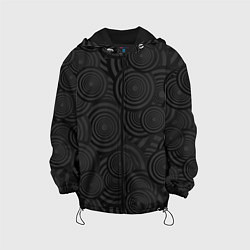 Куртка с капюшоном детская Круги черный узор геометрия, цвет: 3D-черный