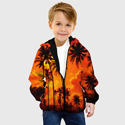Куртка с капюшоном детская ТРОПИЧЕСКИЕ ПАЛЬМЫ, цвет: 3D-черный — фото 2