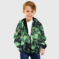 Куртка с капюшоном детская ЛИСТЬЯ, цвет: 3D-черный — фото 2