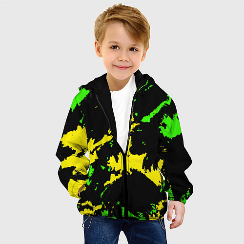 Детская куртка Желто-зеленый / 3D-Черный – фото 4