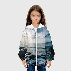 Куртка с капюшоном детская Море, цвет: 3D-белый — фото 2
