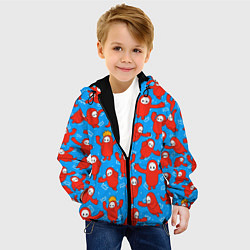Куртка с капюшоном детская Fall guys red, цвет: 3D-черный — фото 2