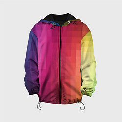Куртка с капюшоном детская Геометрия неоновая, цвет: 3D-черный