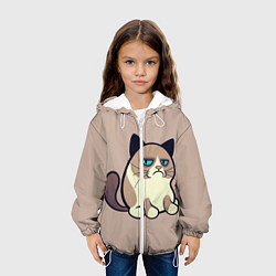 Куртка с капюшоном детская Великий Grumpy Cat, цвет: 3D-белый — фото 2